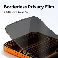 Kaca Tempered Premium 300C Big Arc Edge untuk IPhone17 18Pro Max 15 14 13 Pelindung Layar Privasi HD Jernih 16Plus Anti-Spy Film