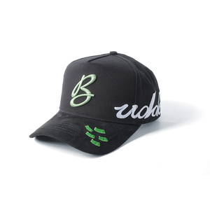 Gorras de Béisbol de Algodón con Bordado 3D Personalizado, 5 Paneles, Ajustables, con Forro de Satén Negro y Visera Curva - Product Image 2