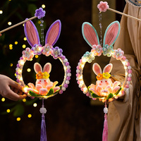Kit d'artisanat créatif Lapin et Fleur de Lotus avec fils torsadés pour lampe lumineuse en forme de lapin à faire soi-même pour enfants