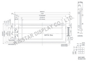 240x64 đồ họa LCD hiển thị Winstar wg24064j Màn hình LCD 180x60 mét LCD 240x64 - Product Image 2