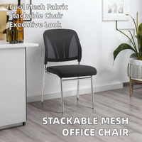 Chaise de bureau exécutive empilable moderne avec tissu et fonction de refroidissement en acier inoxydable pour usage commercial