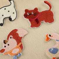 Niedliche Katzen Hunde Tiere 3D Gestickte Stoffaufnäher DIY Zubehör Hüte Schreibwaren Box Notizbuch Individuell