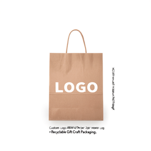 Custom Logo Kraft Paper <b>Bag</b> Twisted Handle Recyclable <b>Gift</b> Craft Packaging - Product Image 3