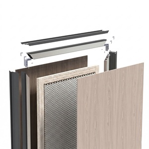 Puerta Invisible de Diseño Moderno, <span class=keywords><strong>Puertas</strong></span> <span class=keywords><strong>Ocultas</strong></span> en la Pared de Madera, <span class=keywords><strong>Marco</strong></span> de Aluminio, Puerta Interior Moderna para Dormitorio, Puerta <span class=keywords><strong>Sin</strong></span> <span class=keywords><strong>Marco</strong></span> a Ras de la Pared - Product Image 5