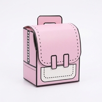 Boîte cadeau en carton en forme de cartable de dessin animé, pour la saison des diplômes, les fêtes d'anniversaire, emballage recyclable, mignon, plusieurs options de couleurs