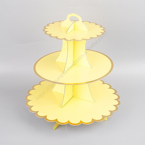 Soporte para Pastel de Tres Niveles SYH1360 Personalizable al por Mayor para Eventos de Cumpleaños, Decoraciones Desechables de Papel Cuadradas en Colores Personalizados - Product Image 5