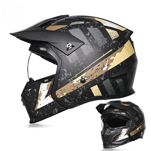 Casco da Moto Quattro Stagioni Estivo per Uomo e Donna, Casco Retrò Street Fighter Combinato, Casco Semi-Integrale per Moto - Product Image 1