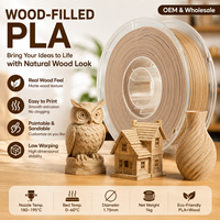 Filament PLA rempli de bois en gros, 1,75 mm, 9 couleurs, bobine de 1 kg, scellé sous vide, pour imprimantes 3D FDM/FFF, approvisionnement en vrac pour revendeurs, 10