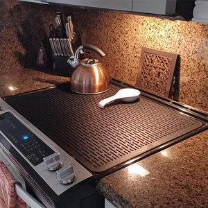 Extra-Large Silicone Kitchen Dish <b>Draining</b> Mat Oven Top <b>Cover</b> Protective Non-Slip Induction Drying Stove Insulation Modern - Product Image 1