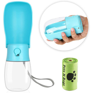 <b>Foldable</b> <b>Water</b> <b>Bottle</b> 300ml Portable With Garbage Bag Set For Pets Travel - Product Image 1