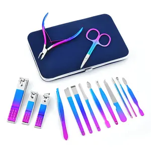 Wellflyer MS-777-1 Blauwe Manicure Set 4 7 10 12 15 18 Stuks Professionele Nagelaccessoires En Gereedschappen