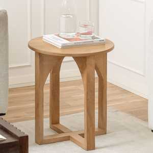 Table d'appoint ronde <span class=keywords><strong>en</strong></span> bois de manguier massif faite à la main et table basse pour salon - Product Image 2