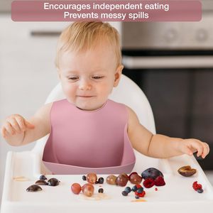 Juego de alimentación de silicona suave al por mayor para bebés, vajilla de succión de grado alimenticio, baberos y cuencos de silicona sin BPA, fáciles de limpiar para niños. - Product Image 2