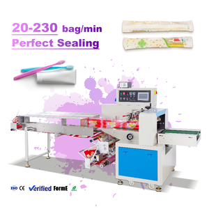 Machine d'emballage automatique à réglage facile pour articles de toilette jetables, brosses à dents, peignes, serviettes et oreillers - Product Image 1