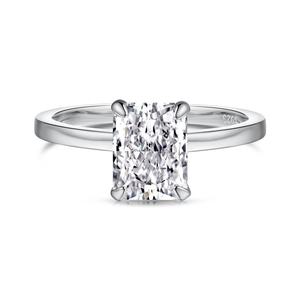 Bague de fiançailles en or et platine X pour la mariée <span class=keywords><strong>éternel</strong></span>le, sertie de pierres cultivées en laboratoire - Product Image 5