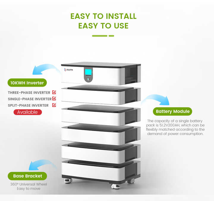All in One Inverter and Lifepo4 Lithium Battery Stacked Module Solar ...