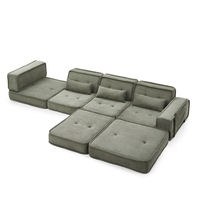 Canapé modulaire convertible de luxe avec tissu anti-plis et conception de compression sous vide pour salon et usage commercial