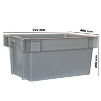Caisses à Poisson 600*400 Logistique Boîte en Plastique Solide Robuste Empilable Emboîtable Recyclable Bac en Plastique pour le Transport des Fruits de Mer