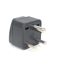 Adaptateur de prise secteur universel haute puissance 3 broches Type-D certifié CE RoHS, personnalisable, en ABS et cuivre, blanc/noir, pour l'Afrique du Sud, l'Inde, le Sri Lanka