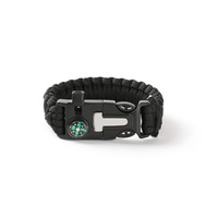 Bracelet de survie en paracorde tressé à sept brins avec sifflet, allume-feu et grande boussole pour équipement