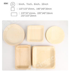 Vaisselle jetable en bois de peuplier pour restaurants, biodégradable, ensemble carré pour fêtes, 50 pièces/sac, marque <span class=keywords><strong>TIMECO</strong></span>, vente en gros - Product Image 5