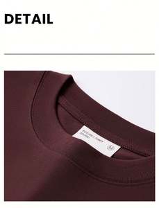 T-shirt Homme Manches Courtes en Coton Peigné Noir et Blanc Marque Tendance 2025 – Nouvelle Collection Été Couleur Unie Style Côte Ouest Américaine - Product Image 4