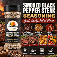 Assaisonnement pour steak au poivre noir fumé, marque privée OEM ODM, mélange d'épices sèches pour bœuf et barbecue, fabricant en gros