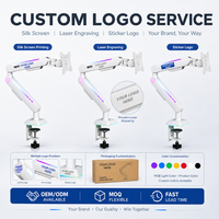 Support de moniteur simple réglable à long bras de 632 mm, robuste, 9 kg, avec bande lumineuse LED RGB pour bureau à domicile