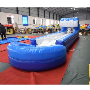 Tobogán Acuático Inflable Azul y Blanco con Piscina, Tobogán Acuático Comercial para Jardín, para Niños y Adultos, Parque Acuático al Aire Libre - Product Image 3