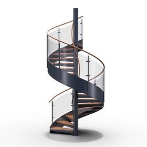 Ringhiera in Acciaio Inox Acciaio Inox Scala A Chiocciola a scacchi piastra battistrada - Product Image 3