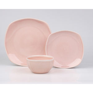 Juego de cena cuadrado de 12 piezas/16 piezas de esmalte reactivo de gres de Color sólido OEM, juego de 1 Nivel de Material cerámico del norte de China - Product Image 5