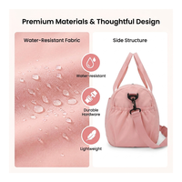 Sac de voyage rose pastel de style japonais, multi-poches, léger, avec bandoulière réglable, idéal pour l'école, l'université, le collège, style simple