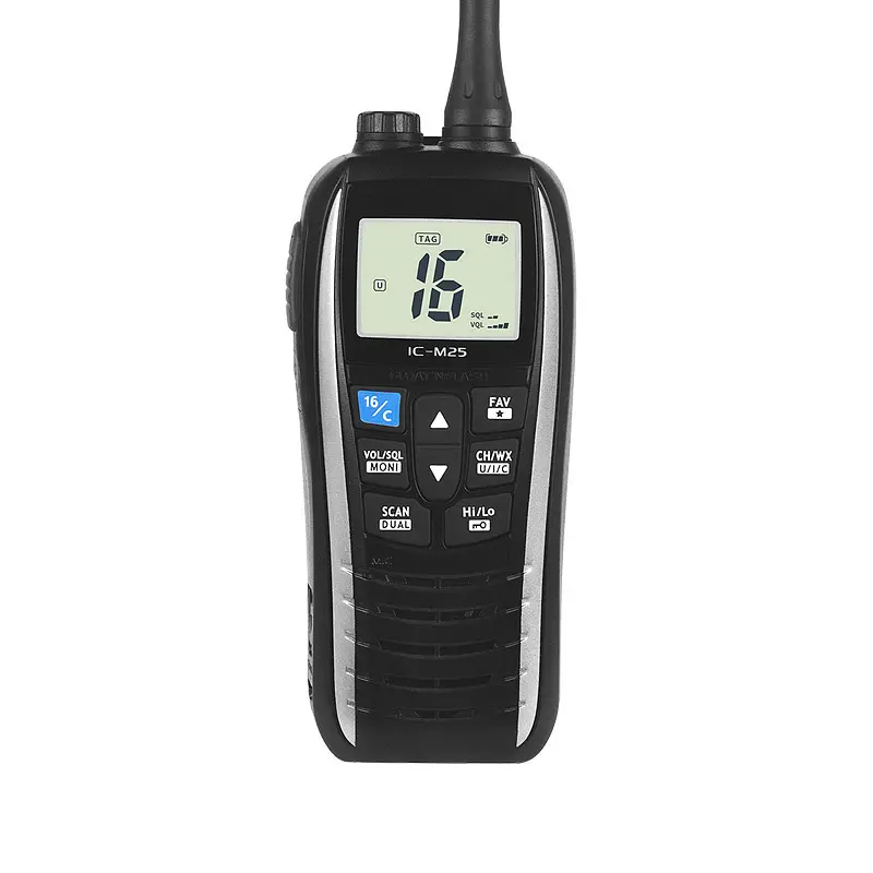 IC-M25 Marine Walkie Talkie Portátil Two Way VHF Rádio 5KM À Prova D' Água Handheld Transceiver Analógico 5W Rádio para i-cm25 Intercom