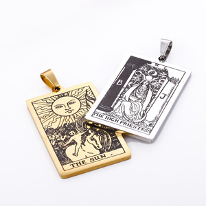 Colgantes Vintage de Acero Inoxidable con 22 Cartas de <span class=keywords><strong>Tarot</strong></span>, Colgantes de Sol, <span class=keywords><strong>Luna</strong></span>, Estrella, Mago, Astrología, Adivinación, Collares, Accesorio - Product Image 5