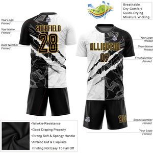 เสื้อฟุตบอลกราฟฟิตีแบบกำหนดเอง ปรับแต่งได้สำหรับผู้ใหญ่ทุกเพศ ระบายเหงื่อได้ดี คอเสื้อแบบคอกลม ชุดทีมฟุตบอลแบบซับลิเมชั่น - Product Image 2