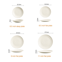 Assiettes à dîner en porcelaine avec logo personnalisé, 8,5 pouces, assiette plate, couleur blanche, vaisselle en céramique pour pâtes, vaisselle de table pour hôtel
