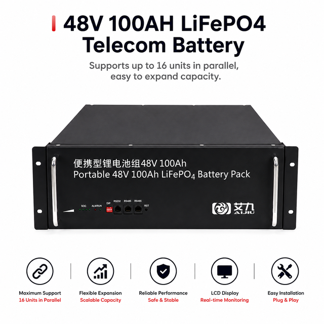 Hot Sale Portable 48V 100Ah LiFePO4 Battery Pack for Telecom