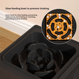 Gamelle surélevée pliable pour animaux de compagnie, en ABS, motif uni, anti-étouffement et anti-ballonnements, avec support - Product Image 2