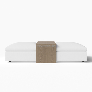Salotto moderno in stile americano in <span class=keywords><strong>legno</strong></span> <span class=keywords><strong>di</strong></span> spessore tavole in <span class=keywords><strong>legno</strong></span> massello tessuto modulare cascata tavolino ottomana - Product Image 1
