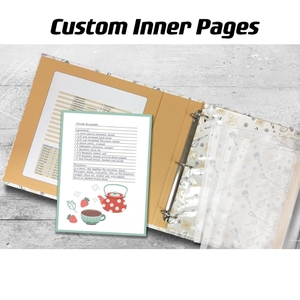 3 Rings Custom Size 8.5\" X 9.5\" Binder Organizer Set Recipe Binder With Plastic Sleeves - Product Image 5