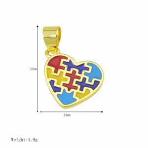 Pendentif drapeau carte du monde HD0525, incrustation zircon, laiton plaqué or 18 carats, breloques émail, pentagramme personnalisé, accessoire de bijoux DIY - Product Image 5