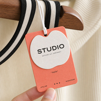 Étiquettes de vêtements en carton texture coquille d'œuf avec code-barres anti-contrefaçon pour accessoires vestimentaires artisanaux - Impression de logo personnalisée en usine