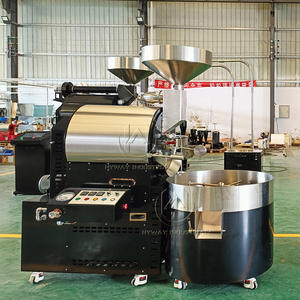 Torréfacteur à café à air chaud au gaz en fonte et acier inoxydable à double tambour HW-17kg 15kg Machine à torréfier les grains de café - Product Image 2