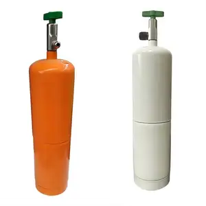 EN ISO11118 DOT39 Standard Mini-Stahl-Gasbehälter mit grünem Schaltventil für R134a Medizinallaser