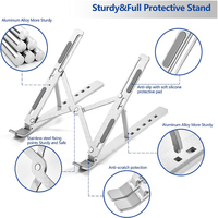 Support pour ordinateur portable Great Roc X12 de haute qualité, ergonomique, en aluminium, pour ordinateur portable de 15,6 pouces, pliable et portable