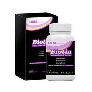 Capsules de biotine OEM avec collagène, kératine, vitamine C, solutions d'emballage personnalisées en usine, conception d'étiquettes, support de marque - Product Image 4