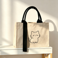 Sac fourre-tout en toile imprimé personnalisé, réutilisable, résistant à la poussière, avec fermeture éclair, longue pochette de transport, sac de rangement quotidien pour courses, boîtes à lunch