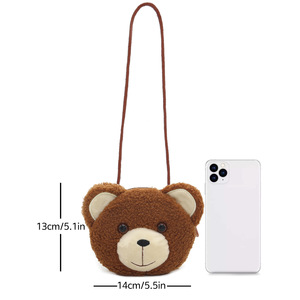 Nuova graziosa <span class=keywords><strong>borsa</strong></span> a tracolla per gatti in peluche piccolo orso <span class=keywords><strong>borsa</strong></span> a tracolla in poliestere alla moda per bambini - Product Image 4