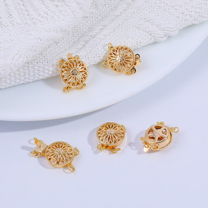 <span class=keywords><strong>Boucle</strong></span> délicate à 1, 2 ou 3 rangs, <span class=keywords><strong>fermoir</strong></span> creux géométrique rond, connecteur à broche pour la fabrication de bracelets et accessoires de bijoux DIY - Product Image 6