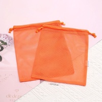 Pochette de rangement portable pour savon cosmétique en maille de nylon imprimé avec logo personnalisé petit sac à cordon en maille de nylon écologique
